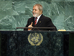 Fotografa de Portada: El expresidente de Brasil Lula da Silva, durante un discurso en Naciones Unidas (foto: ONU)